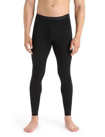 Pánské Legíny Icebreaker Merino 200 Oasis with Fly Černé | CZ 1813HAPK